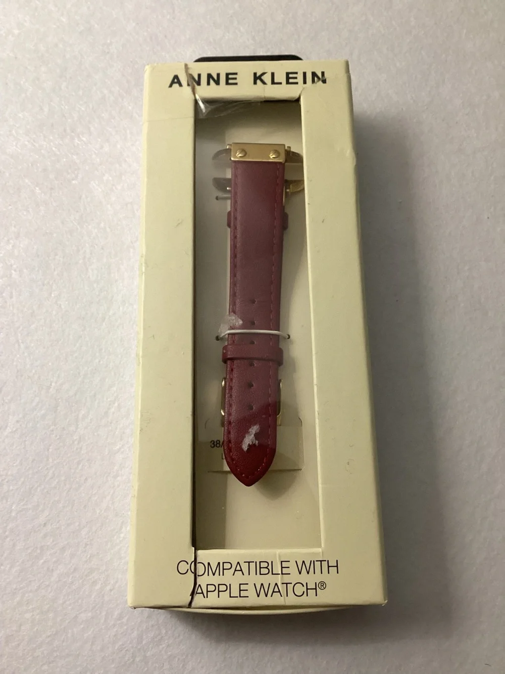 Anne Klein Women's Burgundy Leather Strap Watch for Apple 38/40/41mm